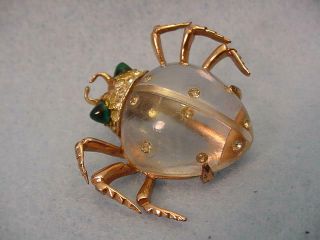 Vintage Coro Sterling Jelly Belly Bug Fur Clip