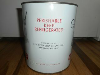 Vintage 1 Gallon FRESH OYSTERS Advertising Metal HB Kennerly Nanticoke,  MD CAN 4