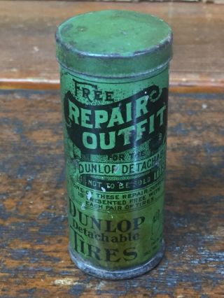 Vintage Rare Dunlop Detachable Tire Repair Outfit Kit Tin - Toronto Canada