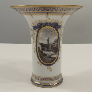 Vintage Nymphenburg Porcelain King’s Service 6” Vase Munich Lustheim/planegg