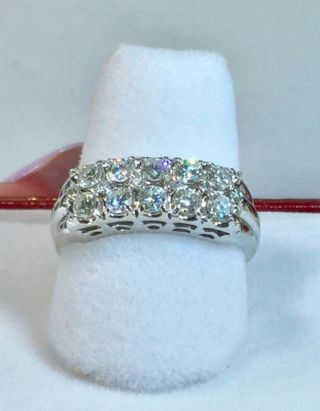 Vintage Circa 1950’s Diamond Band Ring 14k White Gold