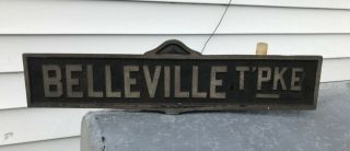 Vintage Belleville Turnpike,  Arlington Nj Cast Aluminum Street Sign Asvertising