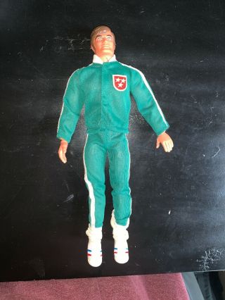 Vintage 1971 Mattel Big Jim Karate Chop Figure In Green Workout Outfit
