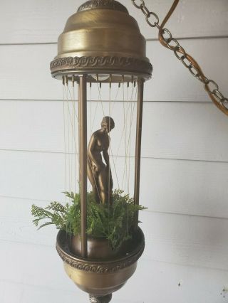 Vintage Nude Greek Goddess Fountain Rain Motion Oil Lamp 23 