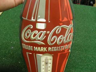 VINTAGE 1956 COCA COLA BOTTLE THERMOMETER COKE Sign Advertising 17” 5