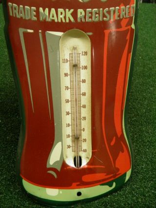 VINTAGE 1956 COCA COLA BOTTLE THERMOMETER COKE Sign Advertising 17” 6