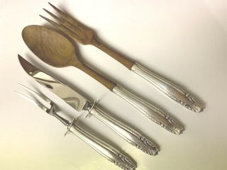 Wallace Stradivari Sterling 4 Piece Set Knife,  Fork,  Salad Fork & Spoon