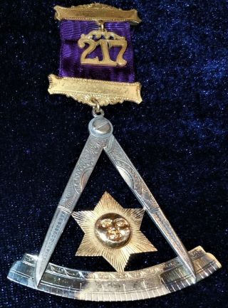 Very Rare Vintage 1900’s Mason Past Master Masonic Jewel/Medal Pin 10k Gold 5