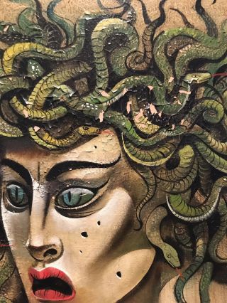 VINTAGE DUSSO OIL PAINTING ON BOARD - MEDUSA 3