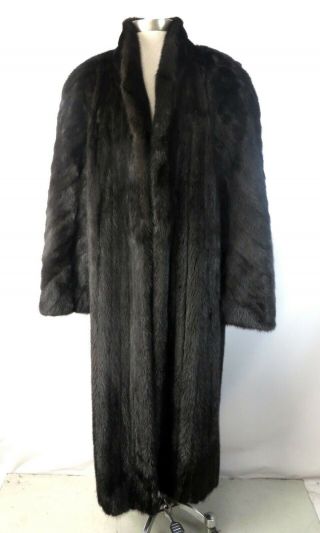 Frederick & Nelson Vintage Solid Black Mink Fur Winter Coat Sz L