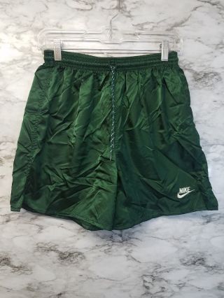 Vtg 90s Nike Mens M Nylon Soccer Running Jogging Shorts Green 18