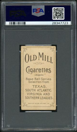 Rare 1909 - 11 T206 Tony Thebo Old Mill Back Southern League Waco PSA 4 VG - EX 2