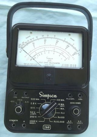 Vintage SIMPSON 260 Series 3 Multimeter Tester [Volt - Ohm - Milliameter] 2