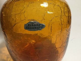 Vintage Blenko 657M Decanter in Honey Design by Joel Myers 5