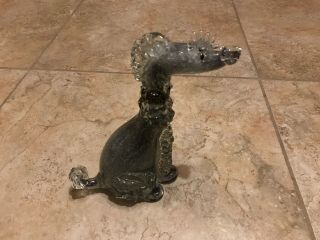 Vintage Hand Blown Venetian Glass Italy Poodle Figurine (murano?)