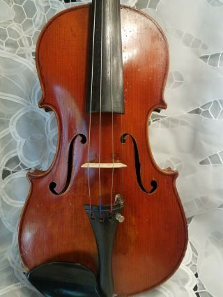 Old Vintage Violin 4/4 Size Germany Stradivari Label Sound And Preserve