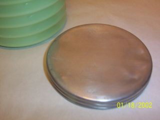 Vintage Jeannette Glass Jade - ite Jadeite Jadite Round Ribbed SUGAR Canister Jar 8