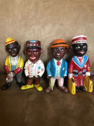 Vintage Black Americana Cast Iron Banks Looked - Could Not Split Them Up