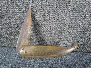 Rare Antique Italian Horn Handle Resolza Folding Jack Or Pocket Knife,  Sardinia