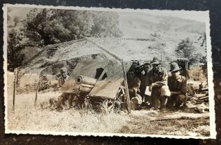 Wwii Italy Alpini Mountain Artillery Gun Camo Unit Detail Private Photo Postcard