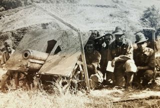 WWII Italy Alpini mountain artillery gun camo unit detail private photo postcard 2