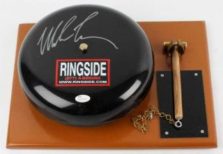 Mike Tyson Signed Autograph Rare Boxing Ring Bell Jsa Witnessed Certified