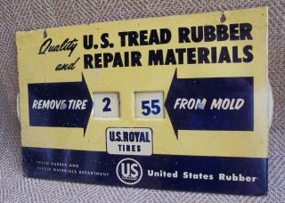 Vintage Us Royal Rubber Tire Mold Sign Gas & Oil Display