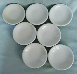 Vintage Butter Jelly Pats Set Of 7 White Farmhouse Hotel Restaurant Ware China