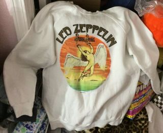 Rare Vintage 1984 Led Zeppelin Swan Song Sweat Shirt Size Xl 50/50 Men Women