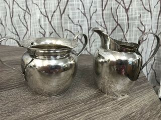 Sterling Silver Creamer And Sugar Bowl By Caldwell & Co.