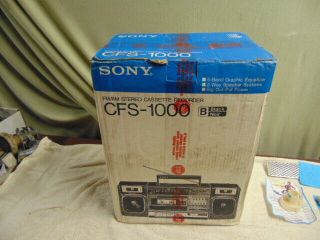 Vintage Still 1980s Sony Fm/am Stereo Cassette Recorder Cfs - 1000 Boombox