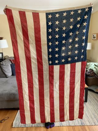Vintage 48 Star United States Flag American 42” By 69” Antique