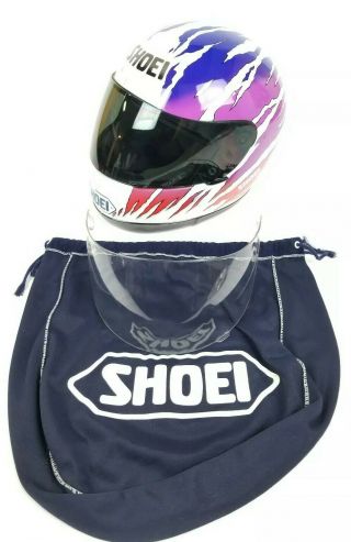 Shoei Blaze motorcycle riding Helmet Size Medium 90 ' s Vtg Multicolor bundle Rare 2