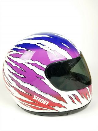 Shoei Blaze motorcycle riding Helmet Size Medium 90 ' s Vtg Multicolor bundle Rare 3