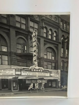 Vintage Grand Movie Theatre Marquee Photograph & Invoice,  1938,  Evansville,  IN 3