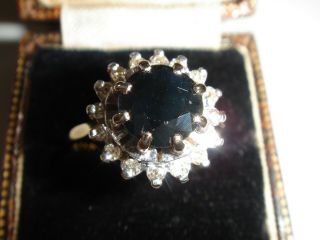 A Fantastic Vintage 1960 Solid 18ct Gold Set Spinel & Diamond Dress Ring