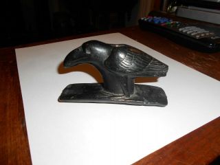 Vintage Artifact Effigy Pipe Blackbird - - Crow - - Very Detailed Shows Some Damage