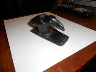 Vintage Artifact Effigy Pipe BLACKBIRD - - CROW - - Very Detailed Shows Some Damage 3