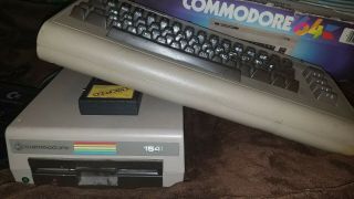 Commodore 64 Vintage Computer & Disc Drive Box - Paperwork - Game & Power 3