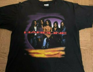 Hardline 1992 Double Eclipse Vtg Concert Tour T - Shirt Brunette Aor Melodic Rock