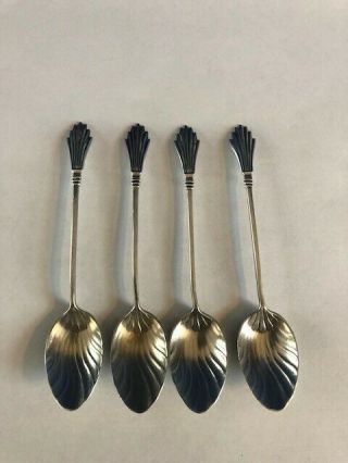 Early Gorham Sterling Silver C1885 Demi Spoons Set Of 4 York Pattern