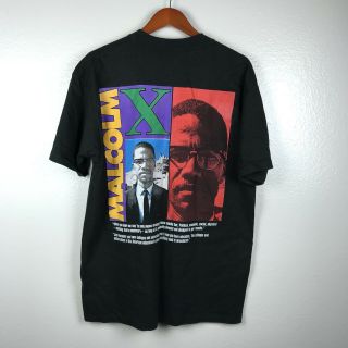 Malcom X VTG 90 ' s Double Sided Civil Rights By Any Means Necessary Shirt Size XL 2