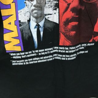 Malcom X VTG 90 ' s Double Sided Civil Rights By Any Means Necessary Shirt Size XL 3