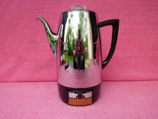 Vtg 1950s Universal Coffeematic Chrome 10 - Cup Percolator Coffee Pot Maker