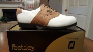 Vintage Footjoy Dryjoys Mens Golf Shoes Intelligel 53548 Wh/tan 10w