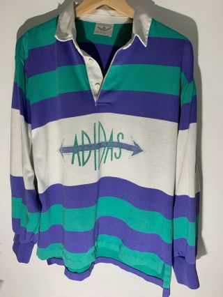 Vintage Adidas Rugby Polo Shirt Cool @men 