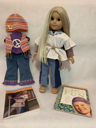 American Girl Julie Albright; 2 Outfits & Books; 1970s Historical Doll
