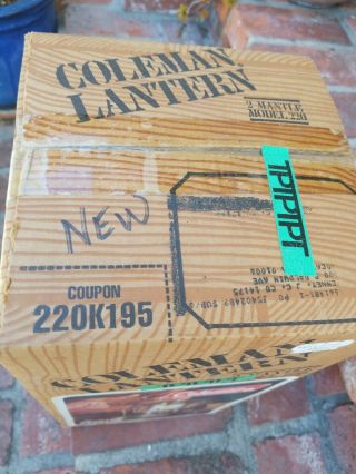 VINTAGE Coleman Green Dual Mantle Lantern Model 220K195 NEVER OPENED 5