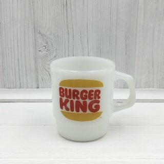 Vintage Fire King Anchor Hocking Burger King Milk Glass Mug Cup