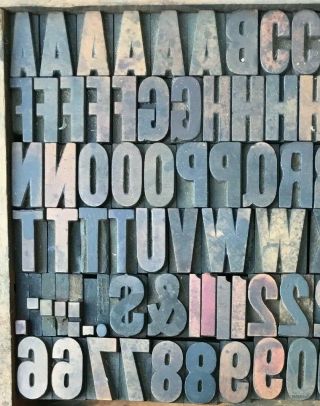 Vintage Wood Letterpress Print Type Block 117 Letters Numbers Punctuation 1 
